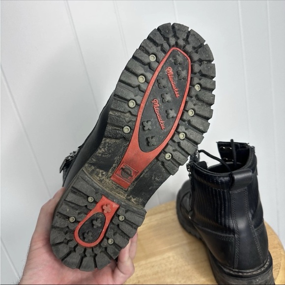 Milwaukee Motorcycle Boots Womens 9C Biker Accelerator Side Zip Freedom Flex - Picture 5 of 12